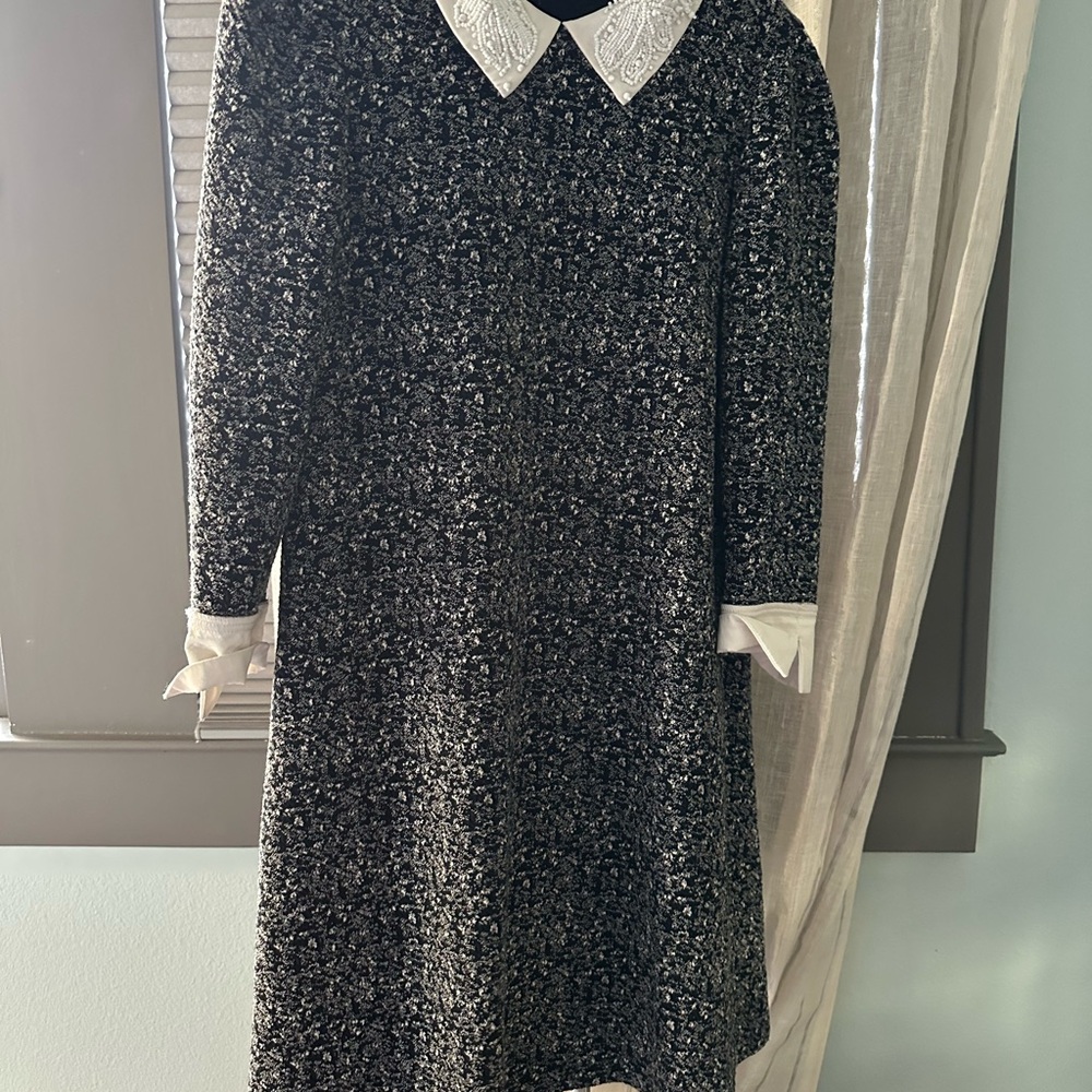 Betsey Johnson Black and White Long Sleeve Dress